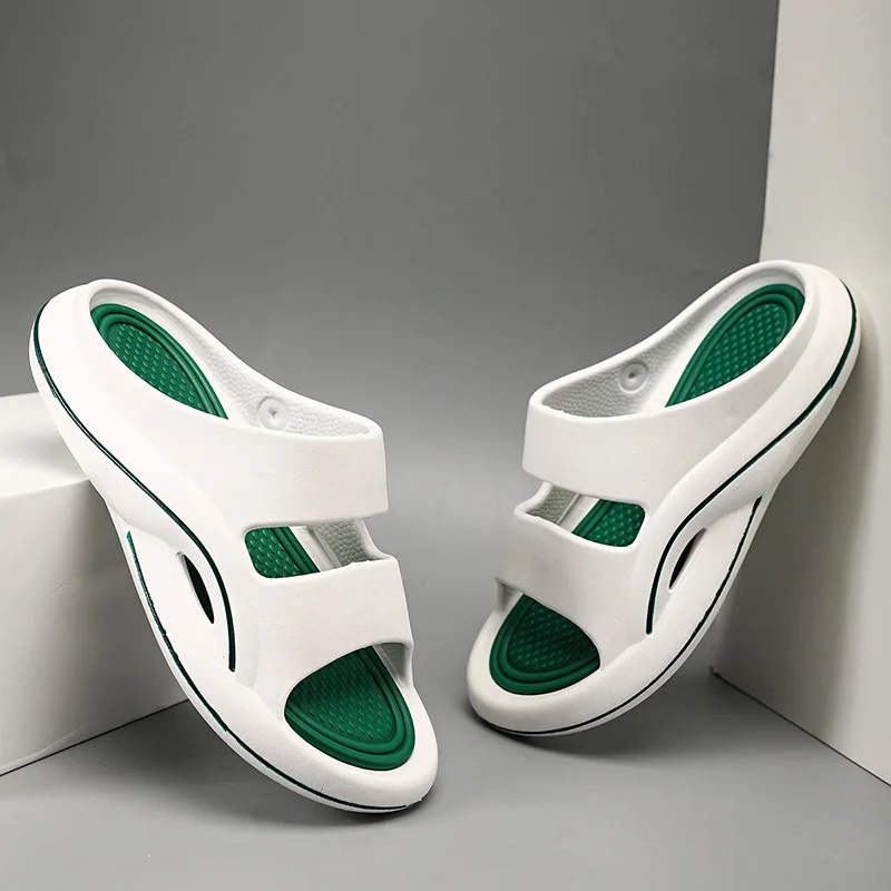 Sliptofflor för män Halkfria mjuka skumsliders med tjock sula Slip Bekväm tofflor för inomhus utomhus_voghion.com