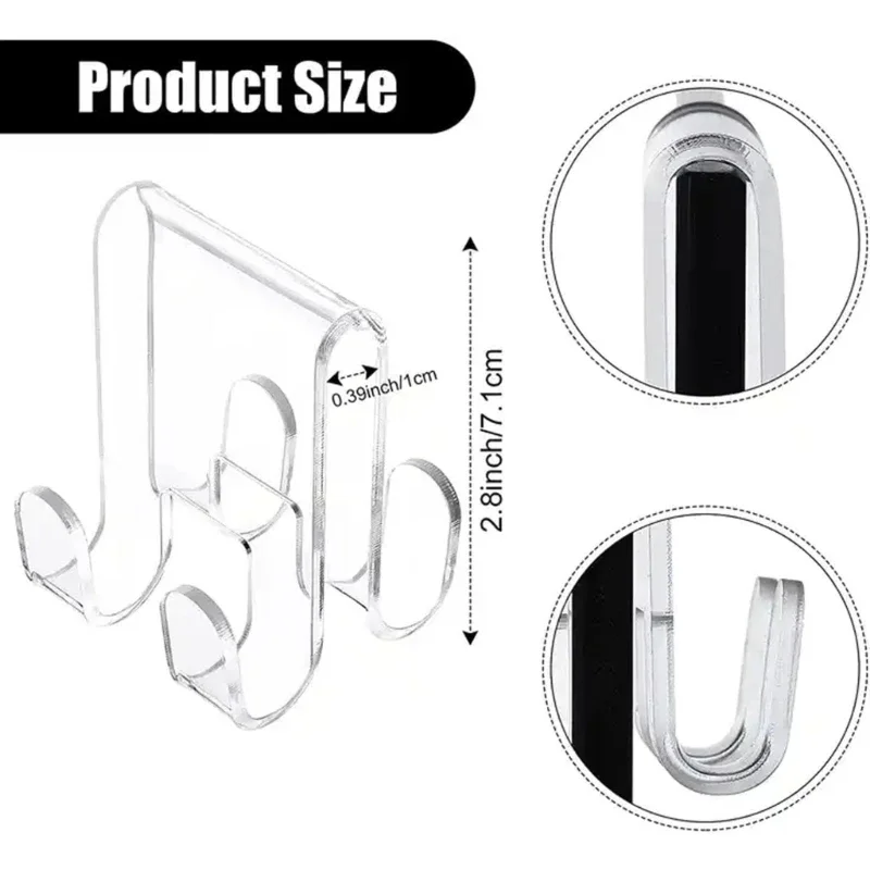 Shower Door Hook Acrylic Bathroom Hanger Convenient Storage Solution for Bathrobes and Towel Clothing Hangings Rack 5