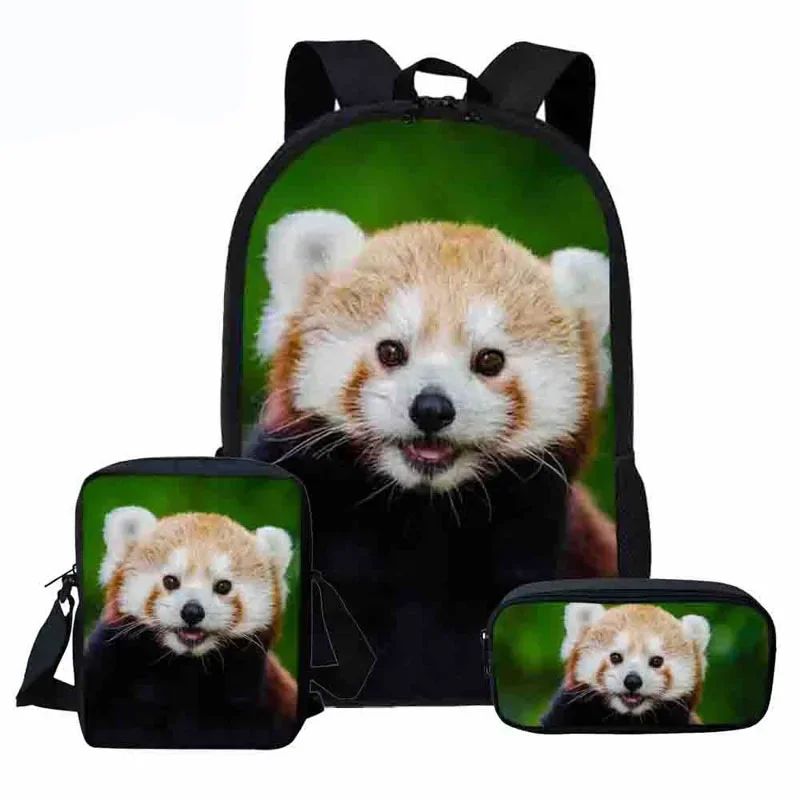 

Cute Red Panda 3D Print Backpack Student School Bag for Boys Girls Children Rucksack Women Daily Backpack Kids Bookbags 3pcs Set