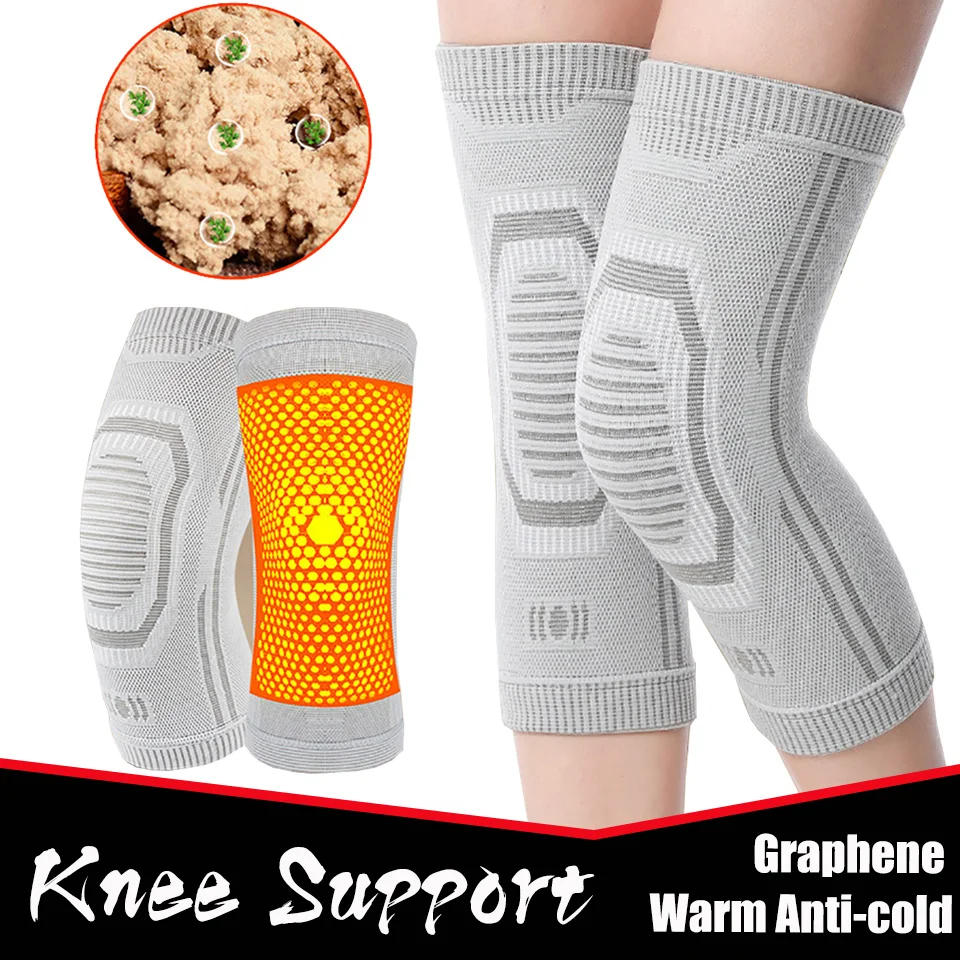 

1Pcs Graphene Kneepads Keep Warm Anti-cold Self Heating Wormwood Knee Brace Relief Arthritis Joint Pain Knee Support Leg Cover