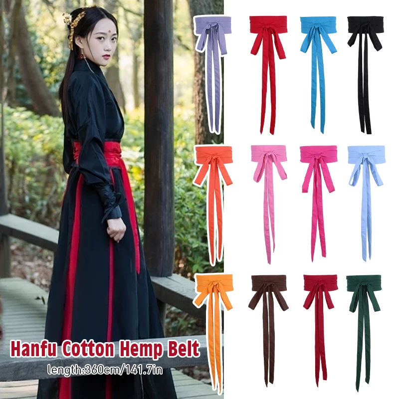 Chinese Traditional Hanfu Belt Antique Style Yukata Dress Kimono Obi Belts Cotton Linen Corset Elegant Hanfu  Sash Tie Straps