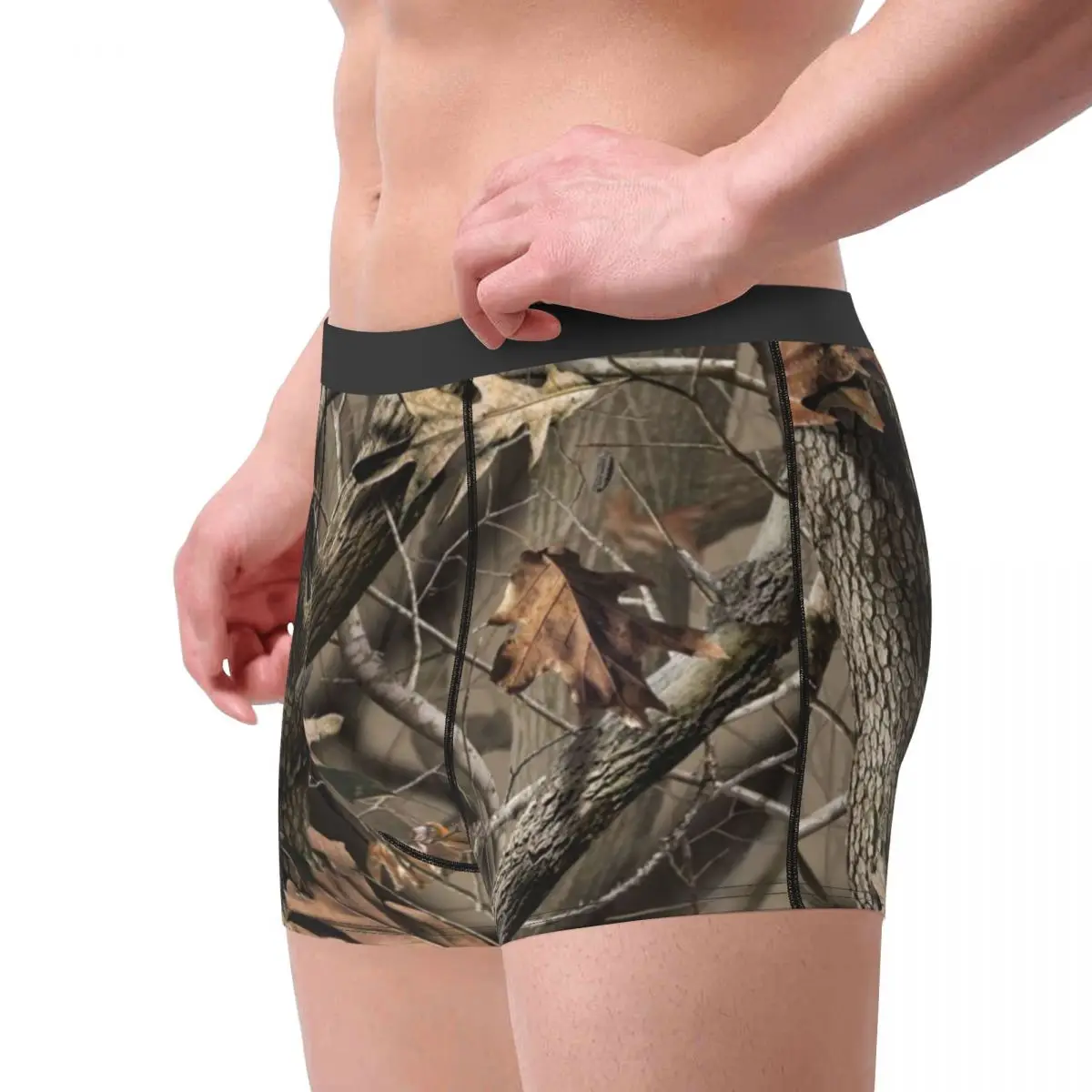 Real Tree Camouflage Camo Men Underwear Military Boxer Briefs Shorts Panties  Novelty Mid Waist Underpants for Male Plus Size