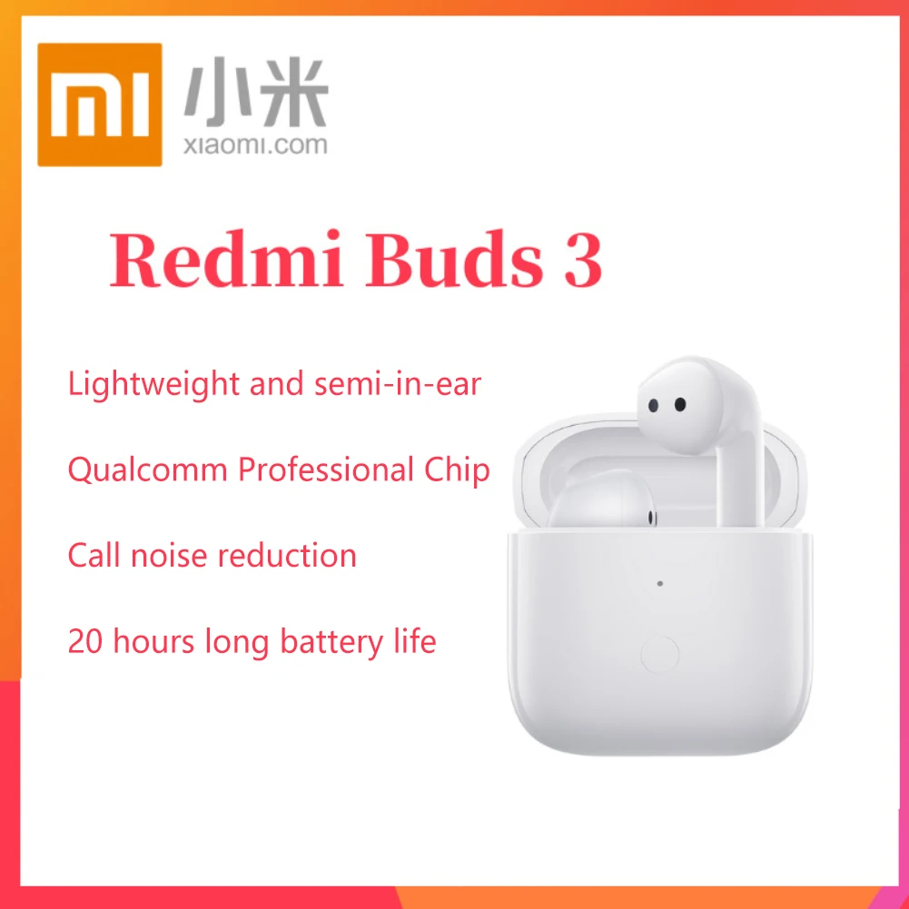 

Xiaomi Redmi Buds 3 TWS Wireless Headphones Dual Mic Noise Cancellation Bluetooth Earbuds QCC 3040 Chip AptX Adpative Earphones