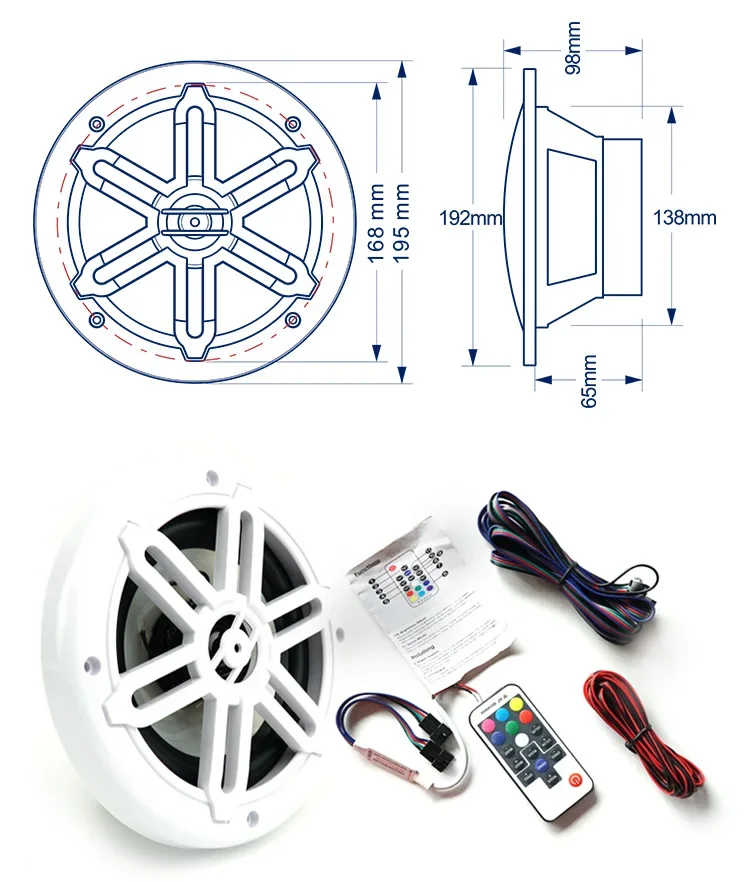 Genuine Marine Ship Yacht Speakers Marine Stereo RGB Boat Speaker