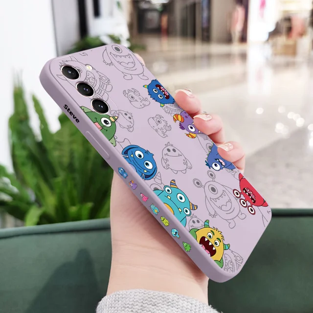 Monsters Assemble Phone Case For Samsung Galaxy S22 S21 S20 Ultra Plus FE S10 S9 S10e Note 20 ultra 10 9 Plus Cover Light Purple