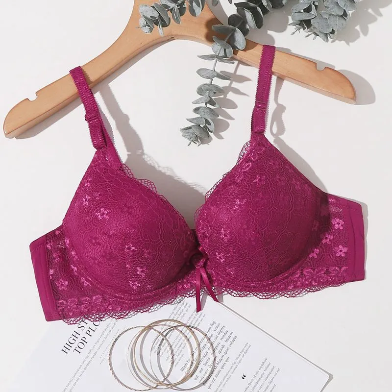 

Бюстгальтер кружевной большого размера с вкладышами, пуш-ап, размера плюс