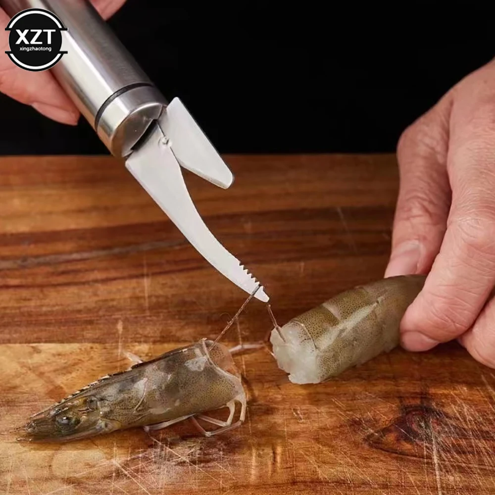 Stainless Multifunctional Fast Shrimp Peeler 6 In 1 Fish Knife Shrimp Line Cutting /Scraping /Digging Knife Kitchen Seafood Tool