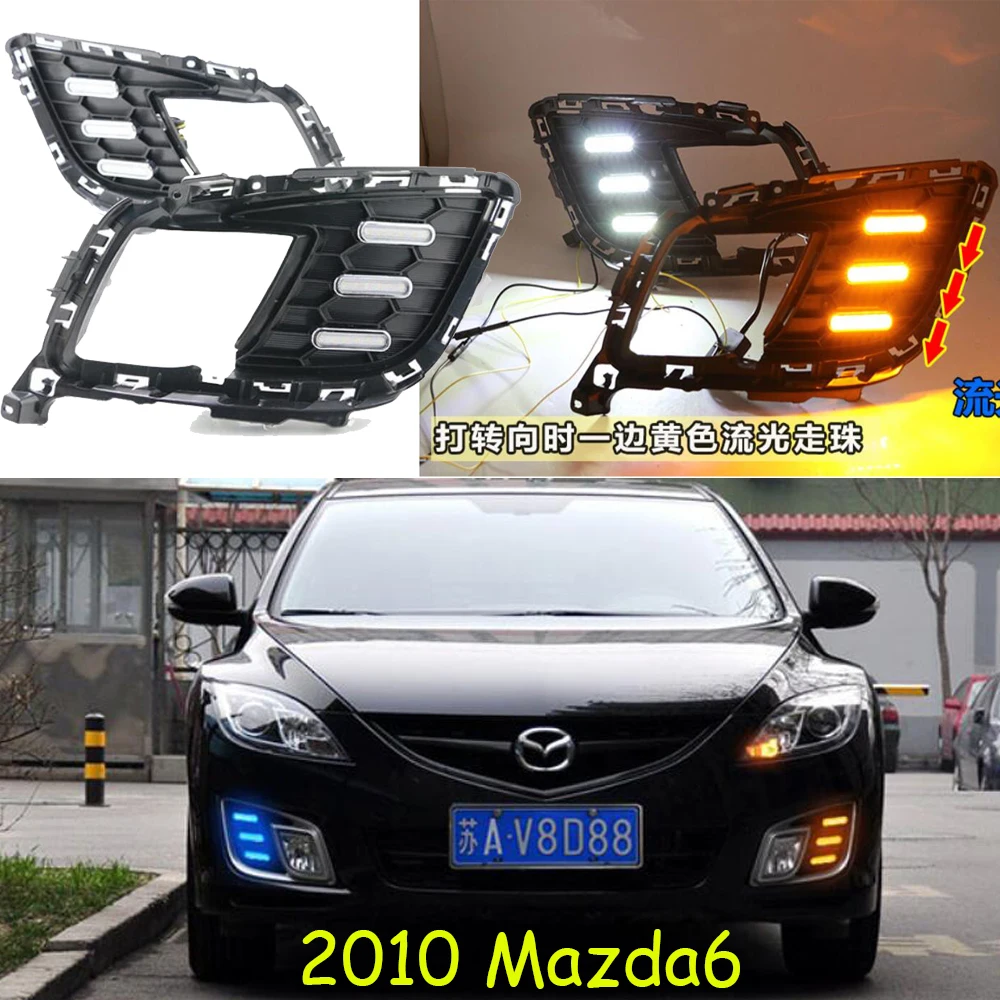 

1 комплект передних фар на бампер для Mazda6, дневсветильник 2010 года, автомобильные аксессуары, светодиодные фары ДХО для Mazda 6 mazda6, противотуманные фары