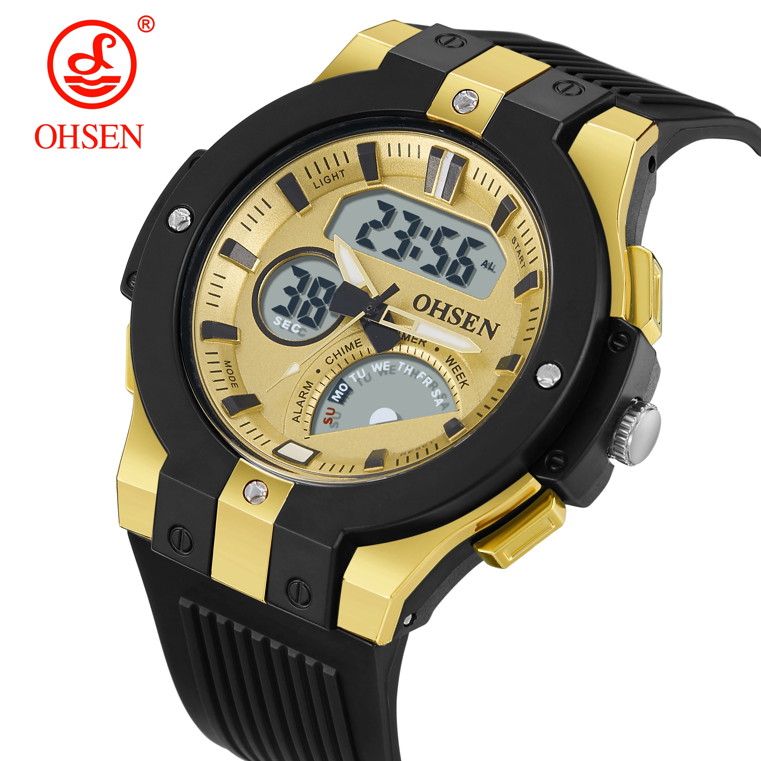 

Fashion Quartz Digital Men Watch Dual time Gold Sport Man Wristwatches reloj hombre Waterproof Led Military Watches Man Gift