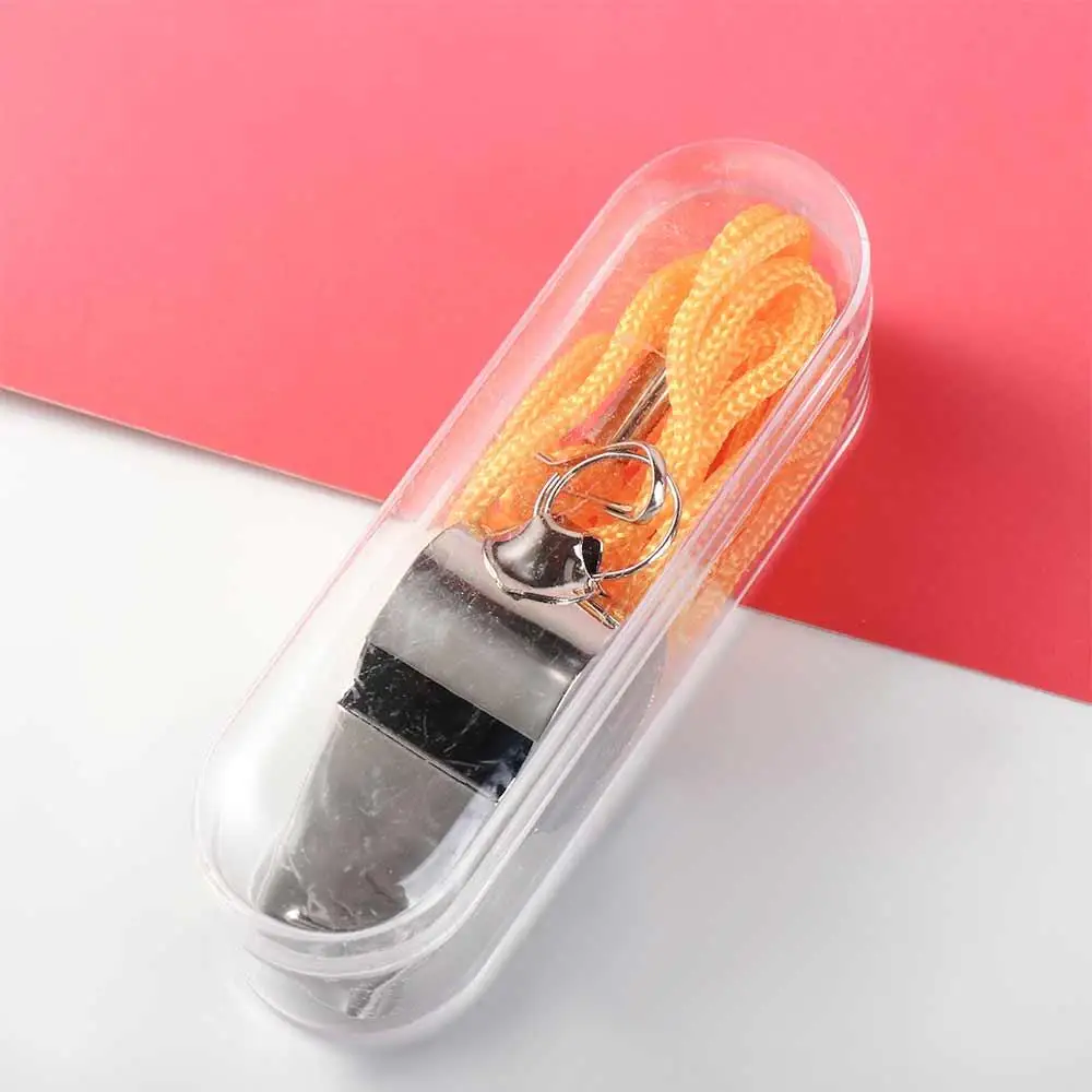 Sport Whistle Metal Whistle Sports Whistle Soccer Whistle Survival Whistle Loud Metal Whistle Rope Strong Compact Wear Resistant Stainless Steel Lifeguards
