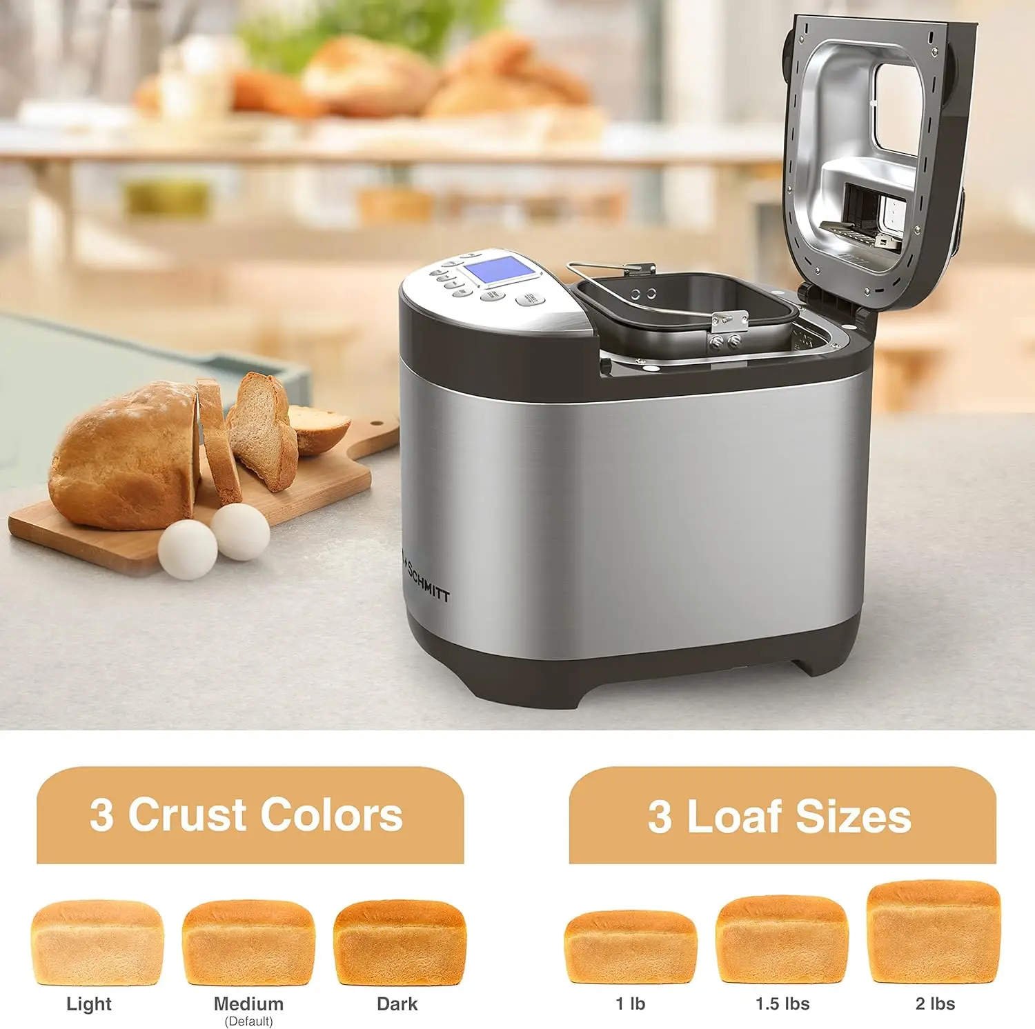 Bohrschmidt stainless steel toaster Toaster includes gluten-free and fruit, nut dispenser, non-stick pan 3