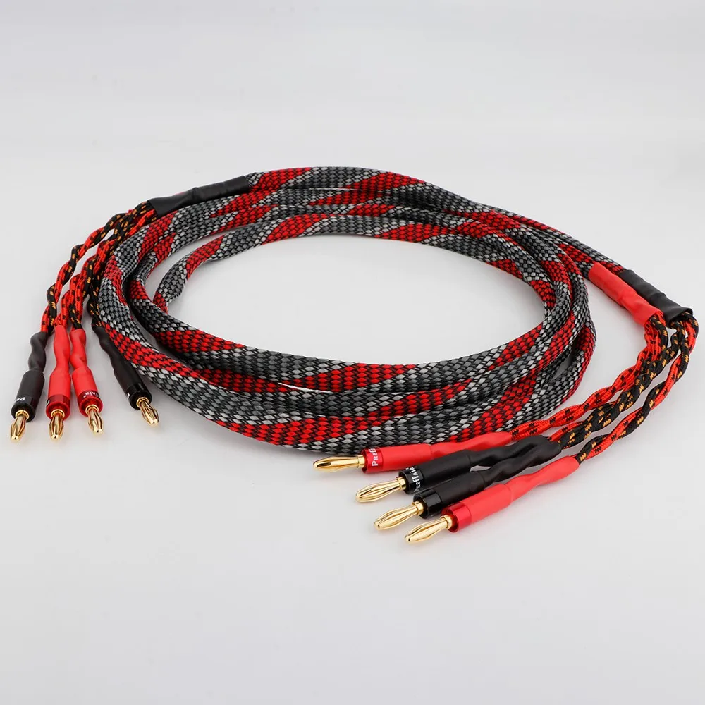 Pair OFC audio speaker cable HI FI high end amplifier speaker cable