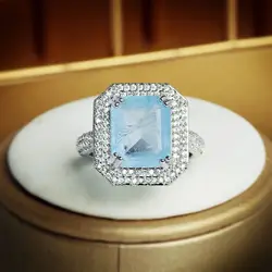 Elegant Paraiba Zircon Ring for Women - High - Quality Party and Engagement Jewelry (KYRA01705)