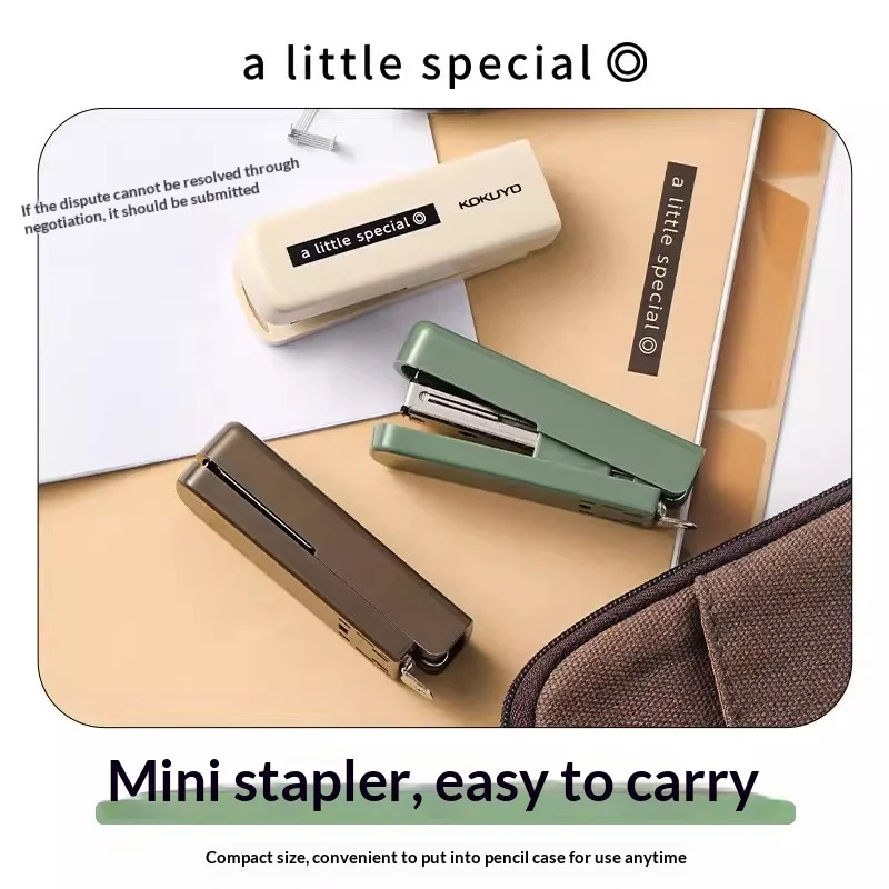 일본 코쿠요 1미터 신형 퓨어 휴대용 미니 스테이플러, 학생들의 시험지 및 사무용 문서를 위한 소형 제본 도구