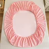 Waterproof Fitted Sheet Single Double Queen Size Mattress Cover Solid Color Fit Sheet 80x200 180x200 With Elastic Band Bed Sheet 5