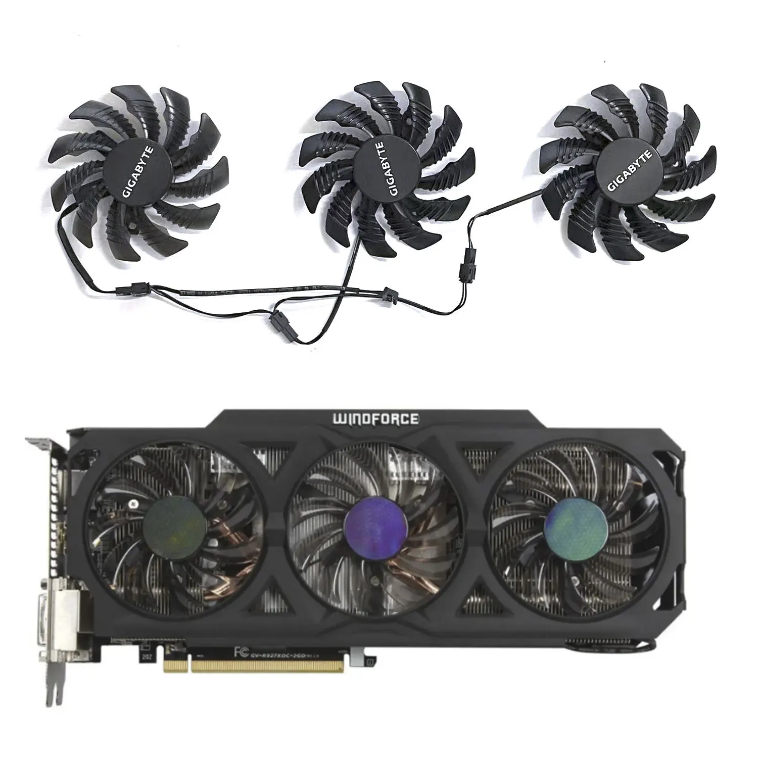 Вентилятор графической карты 75 мм 3PIN T128010SM PLD08010S12H, подходит для Gigabyte AMD Radeon R9 270X 280X 290X WINDFORCE 3X