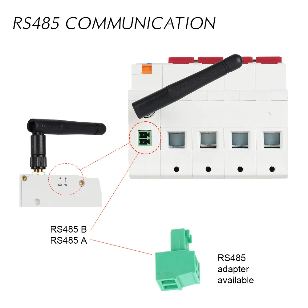 Tuya Smart WiFi RS485 4P MCB Breaker Prepaid Meter Timer Switch Voltage Current