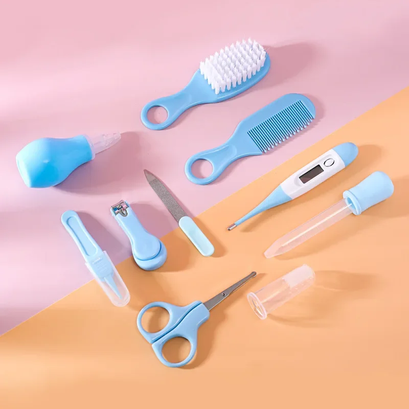 1/10 pcs/Set Newborn Baby Kids Nail Hair Health Care Thermometer Grooming Brush Kit Care Baby Essentials Newborn Material Safety