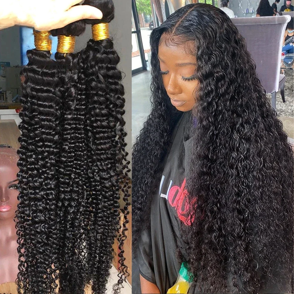 Human Hair Extensions 28 30 40 Inch Human Hair Bundles Deep Wave Brazilian Hair Weave Bundles
