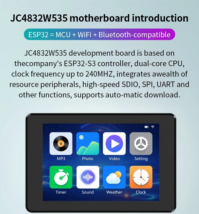 ESP32-S3 3.5 Inch LCD IPS 480x320 Capacitive Touch Screen 8M PSRAM 16M FLASH for