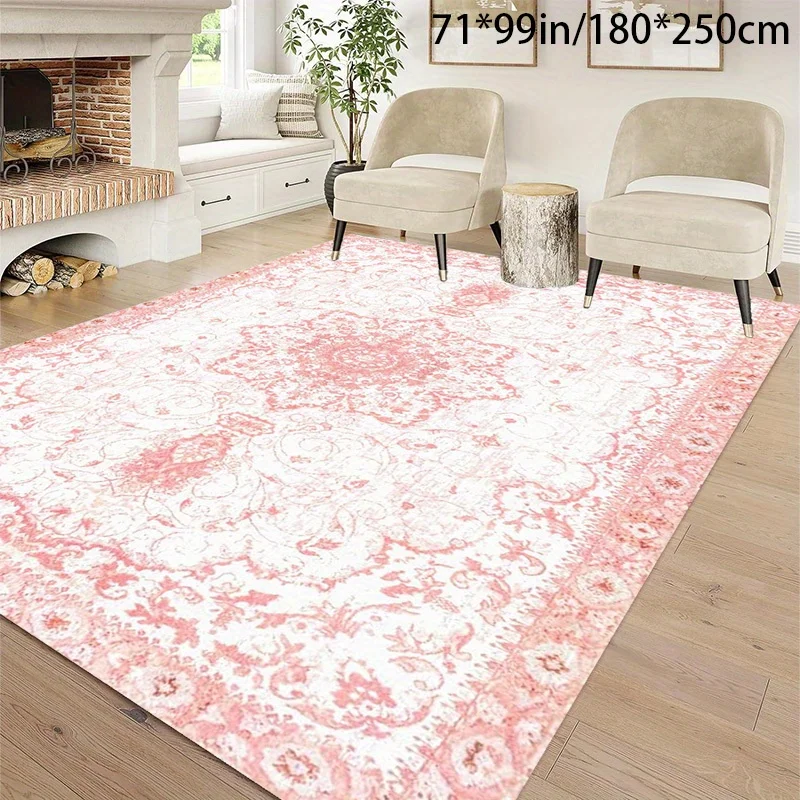 Pink Velvet Rug A Vintage Classic Floral Pattern Area Rug in Pink Velvet, Perfect for ...