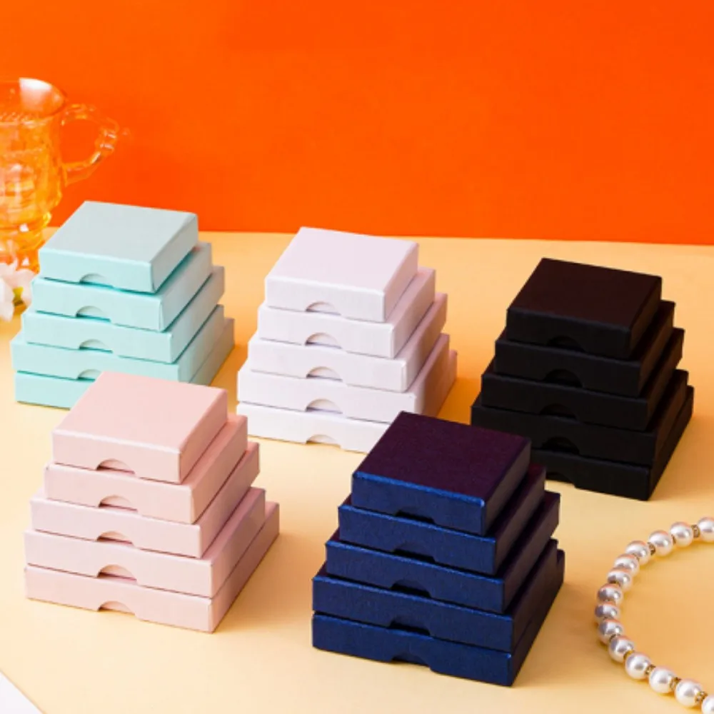 Thick Kraft Paper Jewelry Box for Earrings Necklace Bracelet Ring