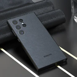 Luxurious Leather Phone Case - Solid Color Full Cover - S24FE (Black)