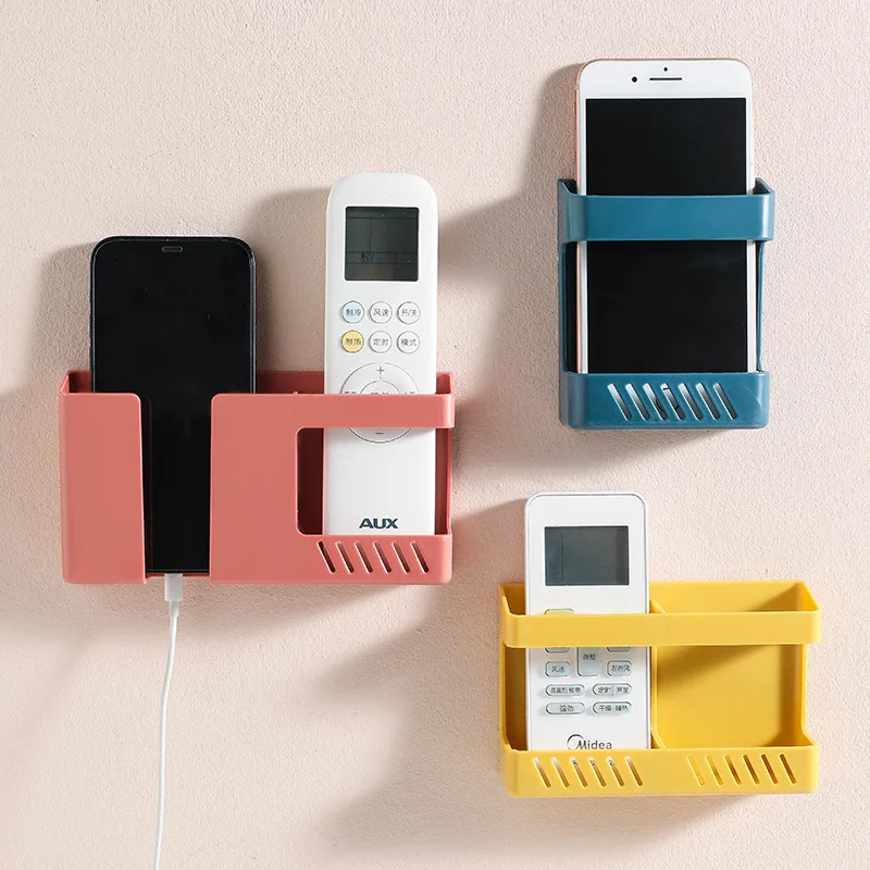 

Air Conditioner Remote Control Wall Mounted Box Wall Mounted Storage Box No Punching Mobile Phone Storage Shelf Hanging Shelf