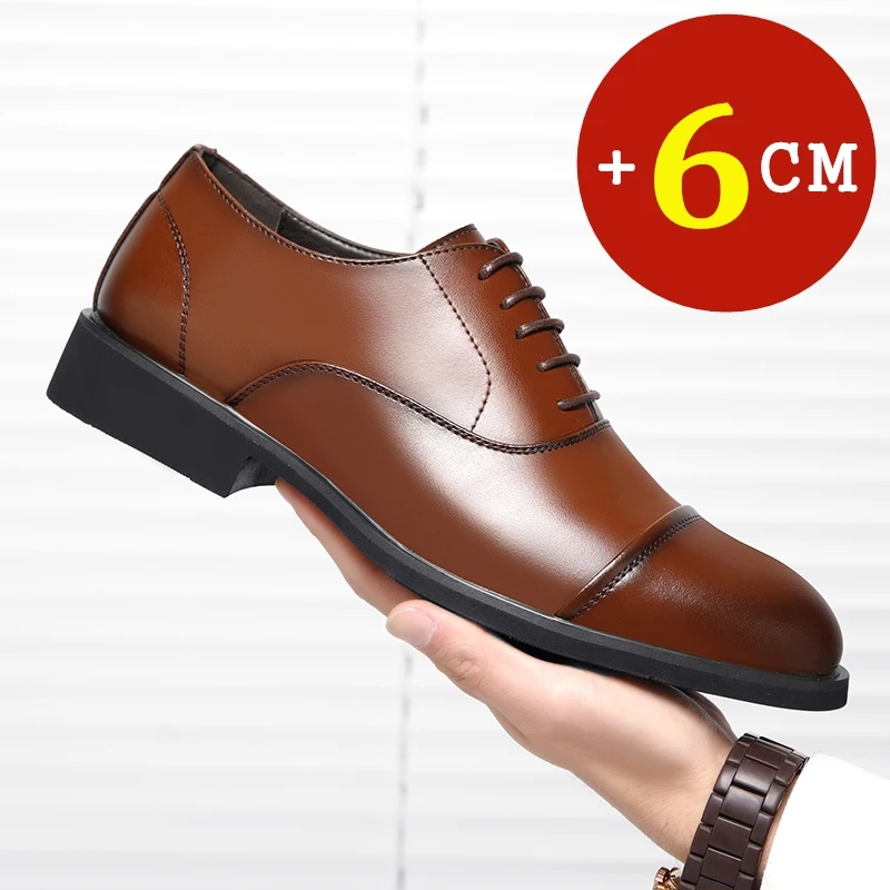 

Height Increasing Shoes Men Taller Elevator 6CM Invisible Insole for Daily Men's Heighten Increased Wedding Oxfords Office Male