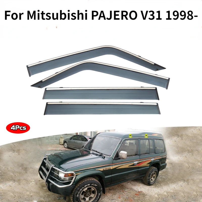 

DOOR VISOR For Mitsubishi PAJERO V31 1998-2022 Accessories Window Weather Guard Door Visor Vent Shades Door Visor Vent Shades