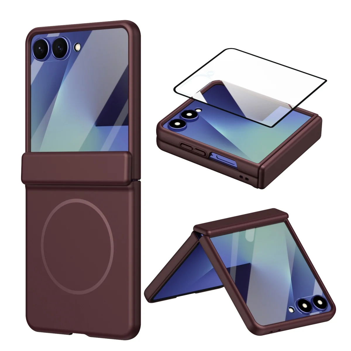 MagSafe Magnetic Phone Case with Screen Protector and Hinge Protection Cover