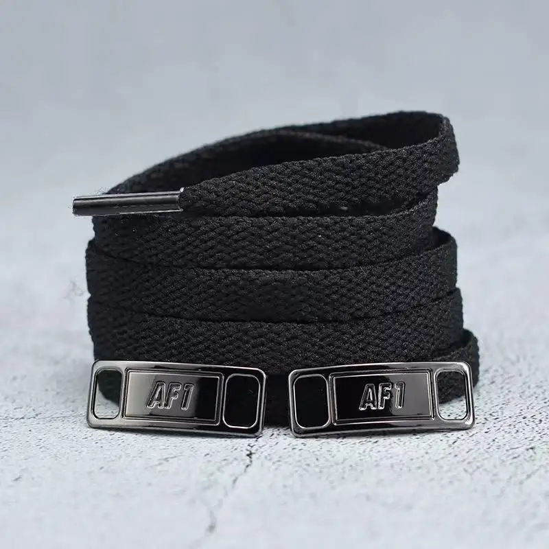 4-Piece AF1 Shoelace & Decoration Set: Black & White Original Sneaker Accessories