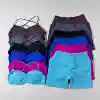 2PCS Women's High Stretch Gym Sportswear Impact Vision Shrug Sports Bra Shorts Set Comfortable Workout Yoga Active Wear Outfit