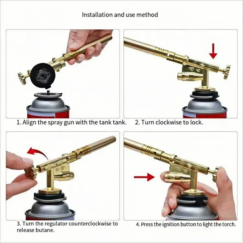 Welding Torch Gas Burner Flame Gun Flame Gas Blowtorch Cooking Outdoor Soldering Butane AutoIgnition gas-Burner Lighter Heating