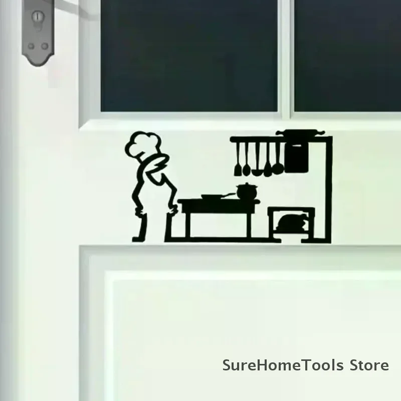 La Linea Minimalist Line Art Stickers Cartoon Character Door Sign Removable Home Decoration Bedroom Bathroom Living Room Wall