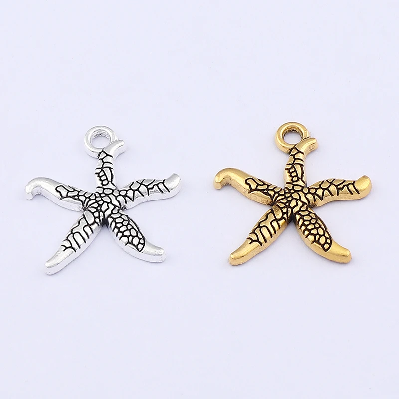 

50 x Tibetan Silver Marine Starfish Sea Star Animal Charms Pendants Earring Bracelet For Necklace Jewellery Making