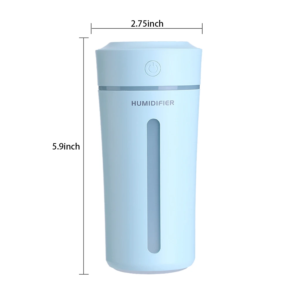 USB 가습기 LED 충전식 홈 데스크탑 아로마 디퓨저, 휴대용 여행 오일 에센셜 미스터 사무용품, 핑크