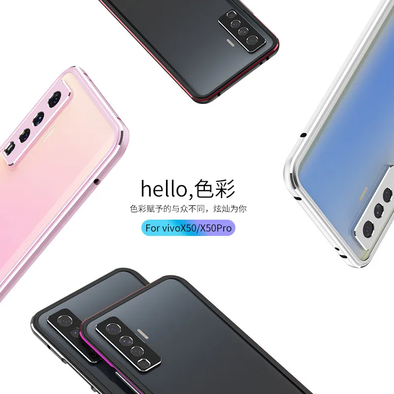 Aluminum Metal Bumper Frame For VIVO X50 X 50 Pro 4G Slim Phone Case Camera Protector Metal Frame Cover