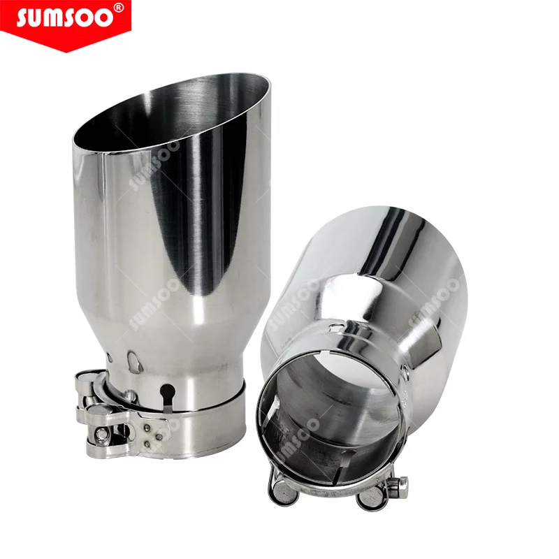1PCS Exhaust Muffler Tail Pipe Stainless steel Universal Automobile exhaust pipe Muffler Car accessorie modification exhaust muffler tip exhaust trim pipe exhaust pipe muffler