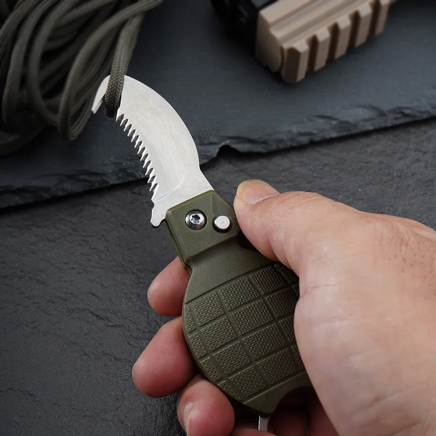 GRAGI Pocket Knife Multifunctional Outdoor Diving Folding Knives Quick Wrap Knife Gift Key Chain Camping Tools With Whistles EDC 3
