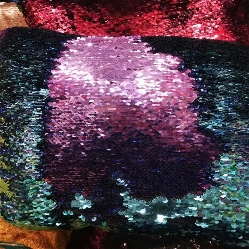 

100x130cm 5MM Mermaid Reversible Sparkly Color Changeable Sheet Sequin Fabric For Clothes Cushion Table Covers Runners Decor