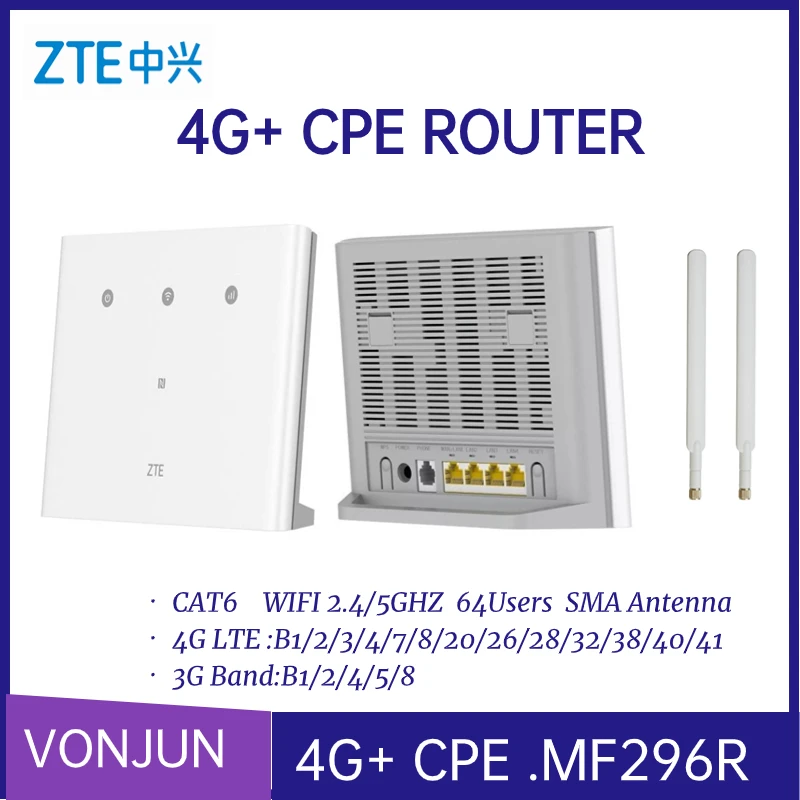 ZTE-enrutador-MF296R-4G-LTE-CPE-con-ranura-para-tarjeta-Sim-Cat6 ...