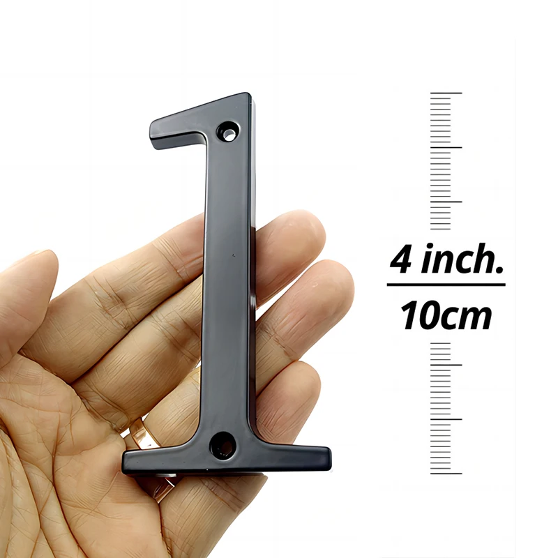 House number signs 1pc Black 101mm Modern House Number Outdoor 4 inch Zinc Alloy Apartment Door Numbers Mailbox Address Sign #0-9 With Screws