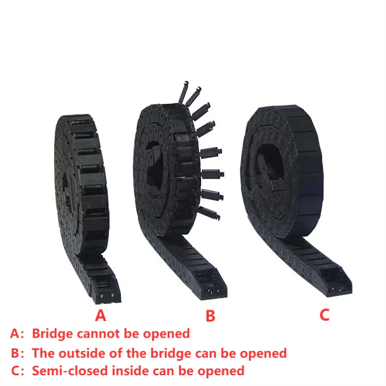 LINK CNC bridge type can't open plastic 15mmx20mm drag chain with end connectors L 1000mm engraving machine cable for router