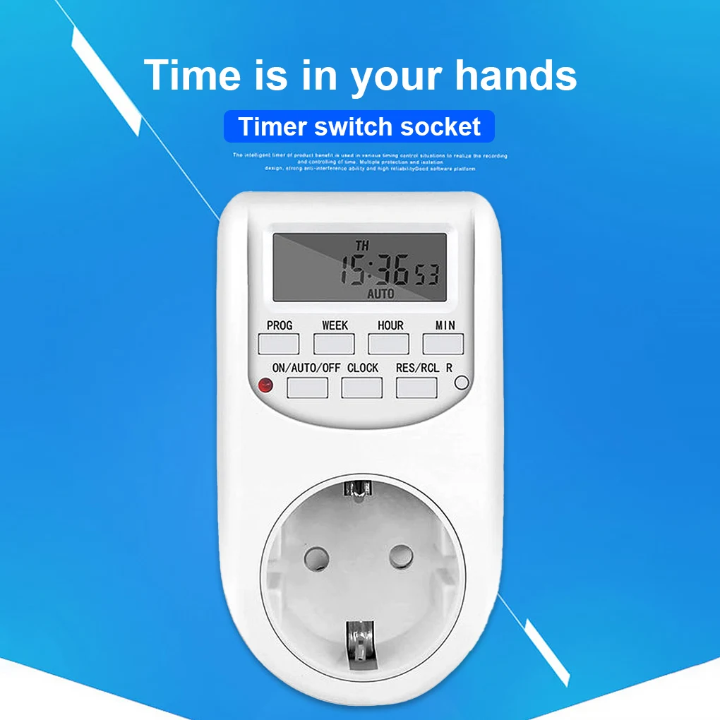 EU Plug Timer Smart Switch Energy Saving Digital Kitchen Timer Outlet