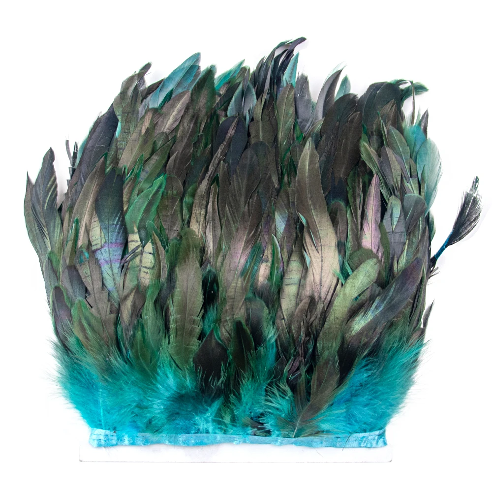 1Meter natural Rooster Feathers trim fringe 15-20cm Ribbon for Needlework and Handicraft DIY Party Pluma Dress Accessories rooster feathers,craft feathers,natural feathers