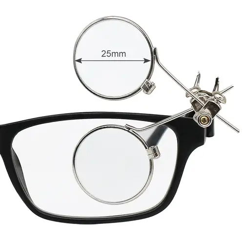 Magnifying Glass for Watch Repair 10X Double Lenses Stainless Steel Clip Magnifier Rotatable Diameter 25mm Monocular Magnifier - Image 4