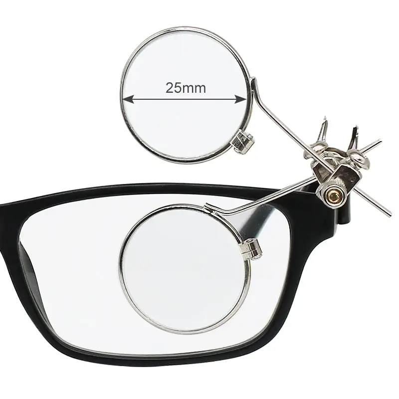 Magnifying Glass for Watch Repair 10X Double Lenses Stainless Steel Clip Magnifier Rotatable Diameter 25mm Monocular Magnifier - Image 4