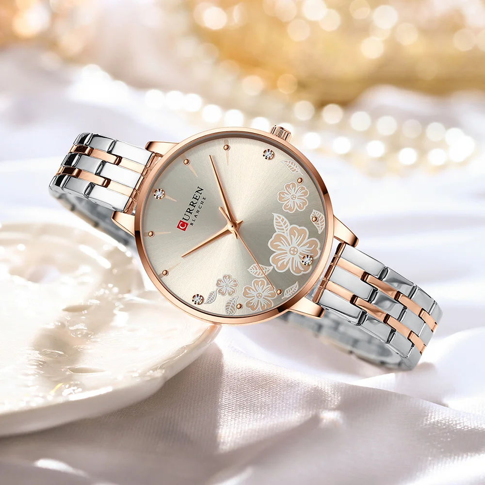 

CURREN Top Brand New Quartz Wristwatche for Ladies Fashion Trend Unique Design Elegant Dial with Stainless Strap Watch for Woman