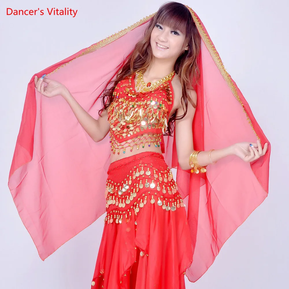 Chiffon Sari Dancewear India Belly Dancing Clothes Head Wrap Scarf Headpiece Bollywood Dance